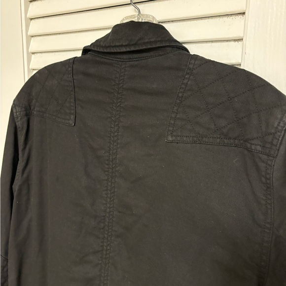 MICHAEL STARS Black Denim Moto Jacket, Size L, EUC - Picture 9 of 13